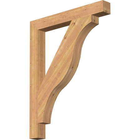 Ekena Millwork Funston Block Smooth Bracket, Western Red Cedar, 3 1/2"W x 30"D x 38"H BKT04X30X38FST05SWR